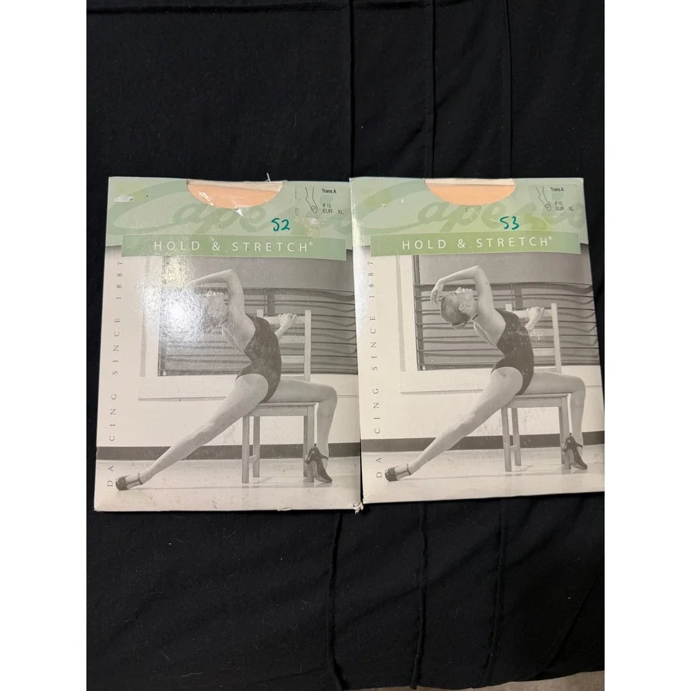 Capezio 15 Hold & Stretch Transition Tights Kids XL EUR Nude 2 Pack New